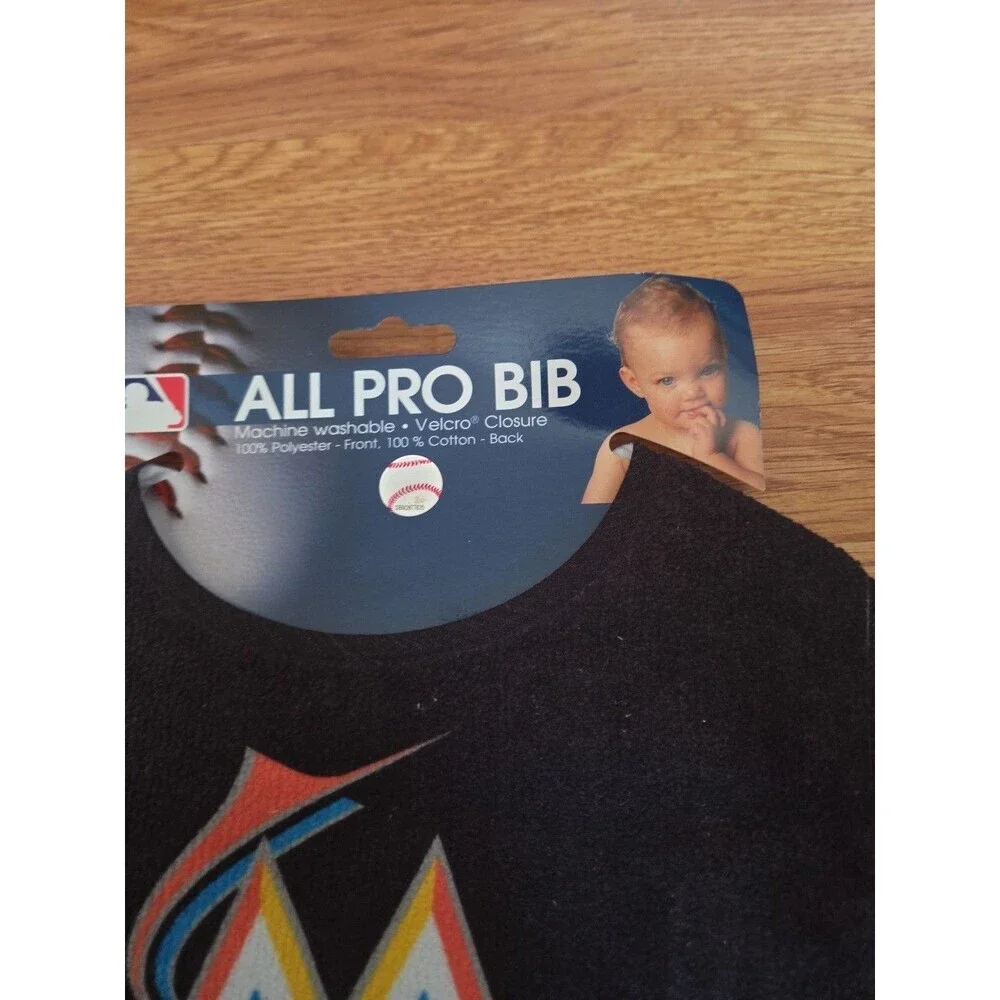 MLB Miami Marlins Baby Infant ALL PRO BIB LITTLE FAN Black NWT Florida Baseball
